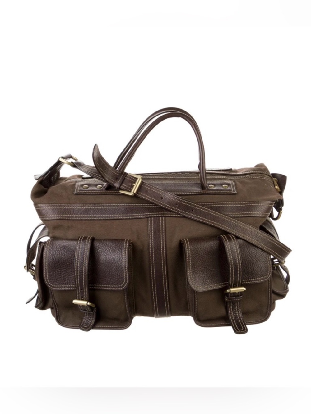 Mulberry Dark Brown Canvas & Leather Weekender Bag